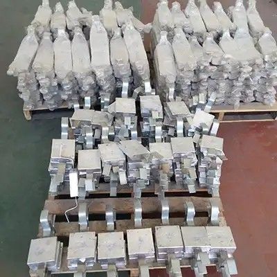 냉각탑 알루미늄 희생 양극 실린더형 350x80mm 플랜지 마운트 7.5kg Al-Zn-In 산업용 수처리